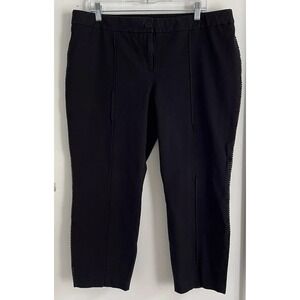 Alfani Black Women's Dress Pants Size 18 Slacks Embroidered Side Detail